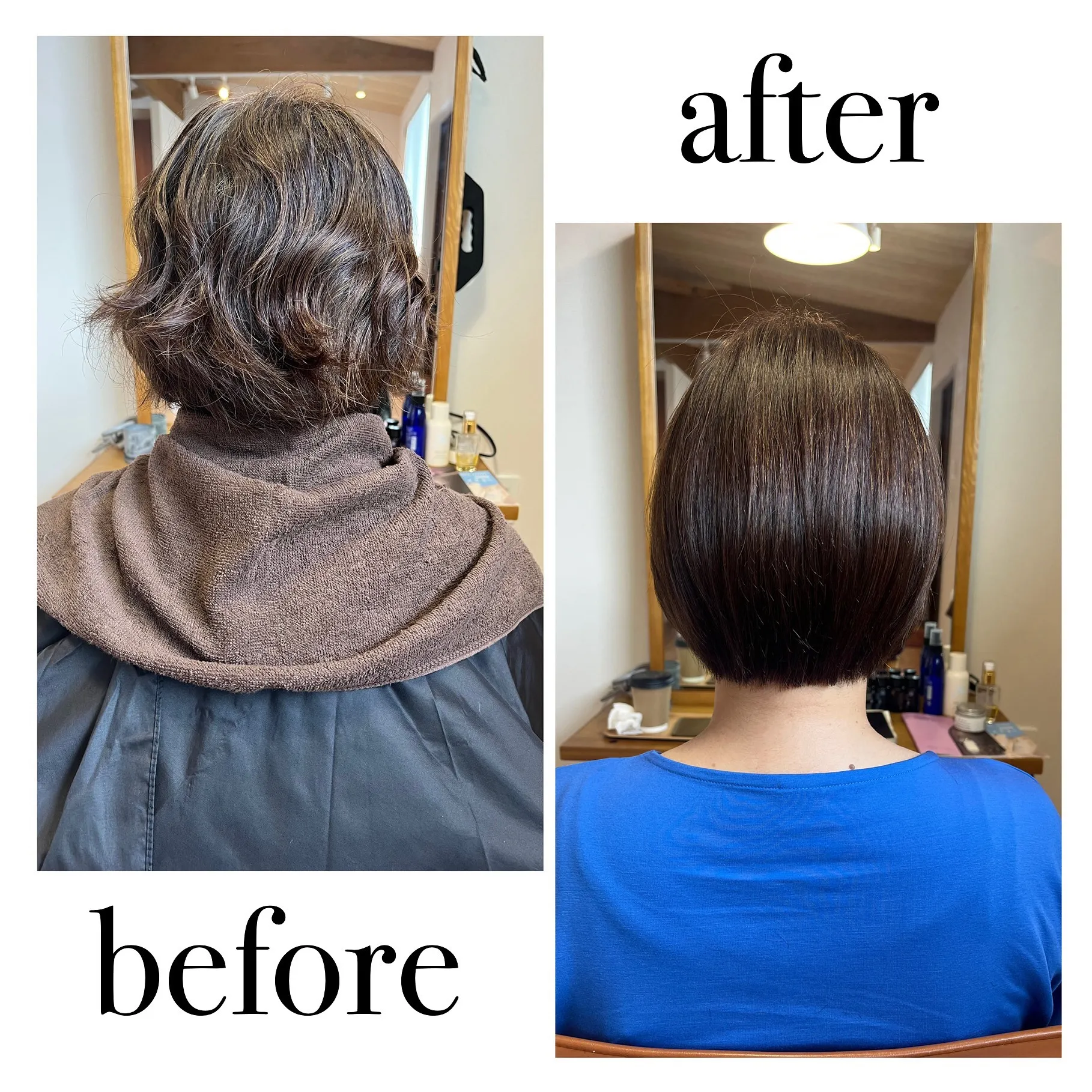 髪質改善縮毛矯正×ショートボブ